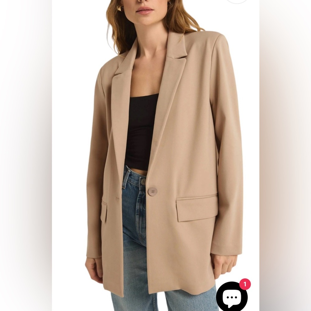 Z Supply Do It All Relaxed Blazer in Putty. Sz S